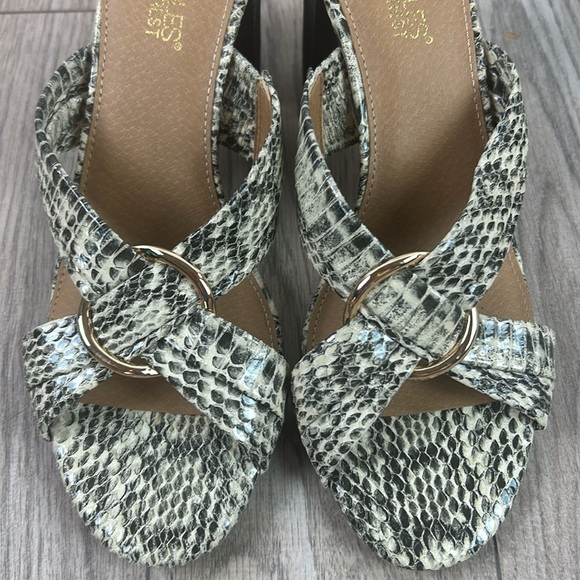 Nwot New Aerosoles High Water Snakeskin block heel slides - Picture 3 of 7